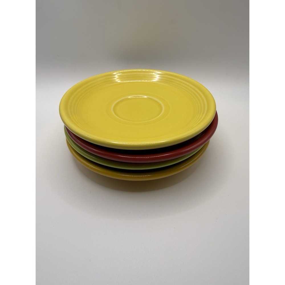 Lot of 4 Fiestaware Saucer Plates 6" Mix Color Set Fiesta Homer Laughlin
